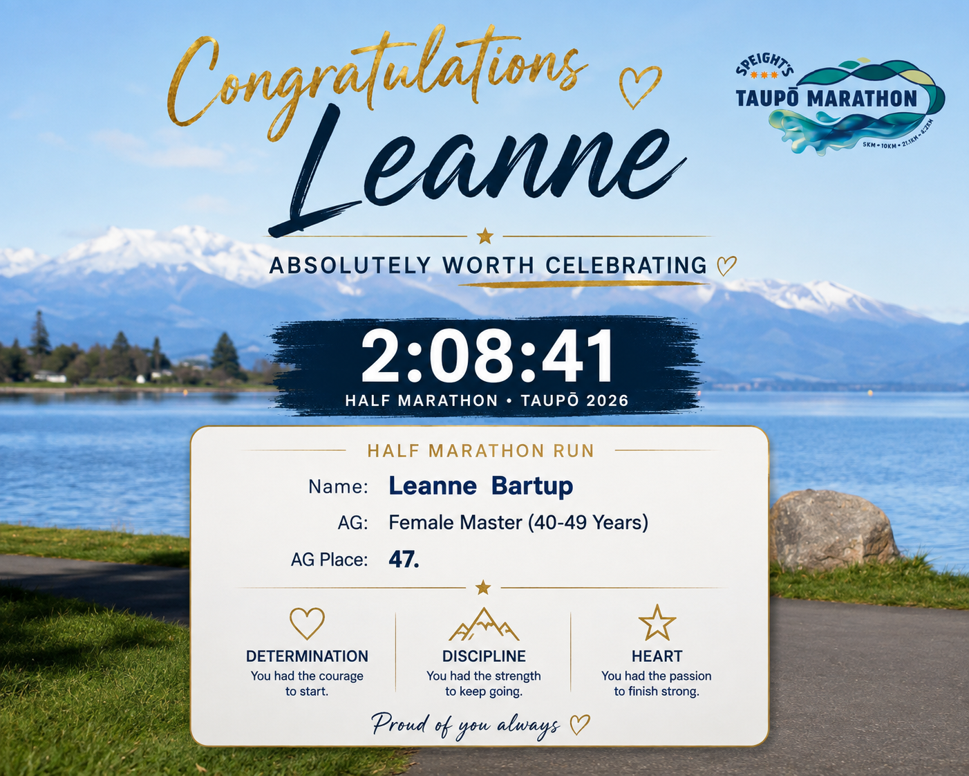 Congratulations Leanne